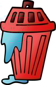 cartoon doodle waste bin vector