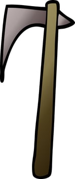 cartoon doodle viking axe vector