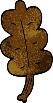 cartoon doodle autumnal leaf vector
