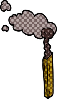 cartoon doodle burnt match vector
