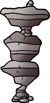 cartoon doodle boulders vector
