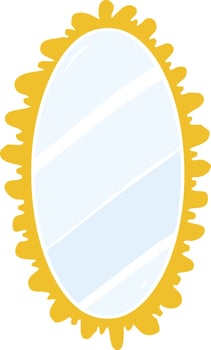 flat color style cartoon framed old mirror vector