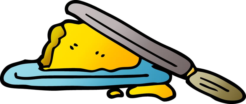 cartoon doodle butter and knife vector
