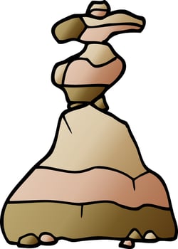 cartoon doodle of stacked stones vector