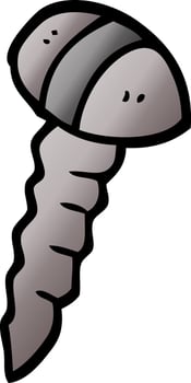 cartoon doodle of a screw vector