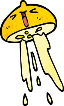cartoon doodle squirting lemon vector