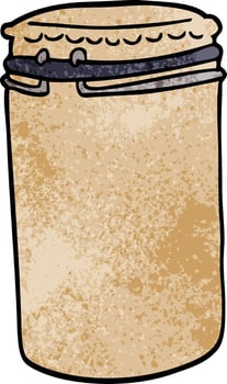 cartoon doodle storage jar vector