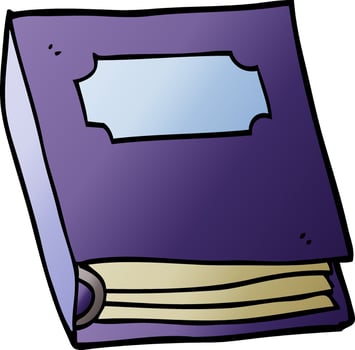 cartoon doodle purple book vector