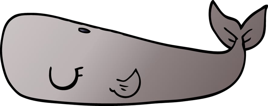 cartoon doodle whale vector