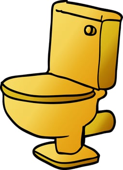 cartoon doodle golden toilet vector
