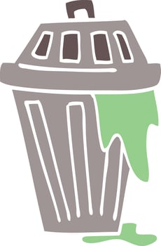 cartoon doodle waste bin vector