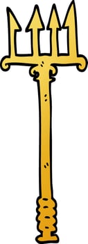 cartoon doodle pitchfork vector