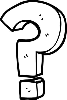 line drawing cartoon question mark vector