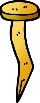 cartoon doodle brass nail vector