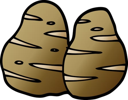 cartoon doodle potatoes vector