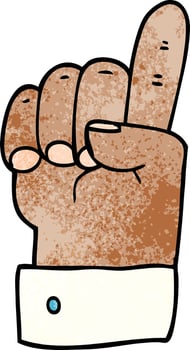 cartoon doodle pointing hand vector