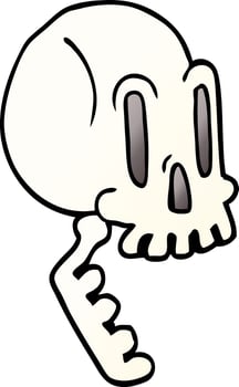 cartoon doodle of a skull vector