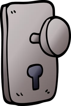 cartoon doodle door handle vector