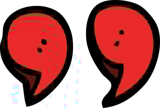 cartoon doodle quotation marks vector