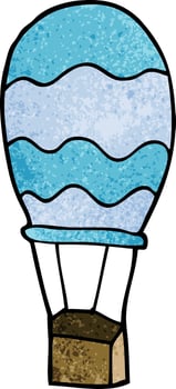 cartoon doodle hot air balloon vector