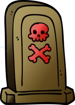 cartoon doodle grave stone vector