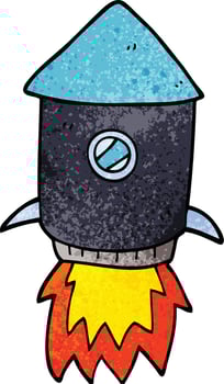cartoon doodle space rocket vector
