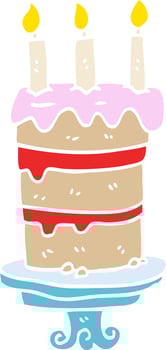 cartoon doodle birthday cake vector