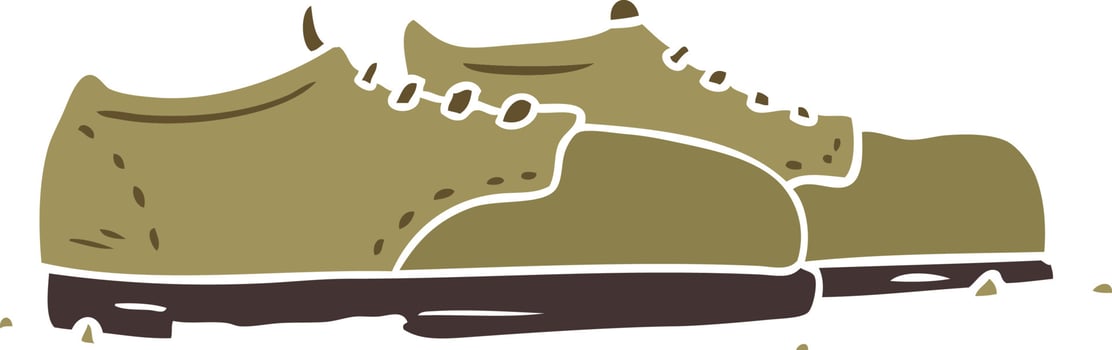 flat color style cartoon old shoes vector