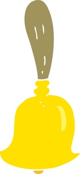 flat color illustration of a cartoon hand bell vector