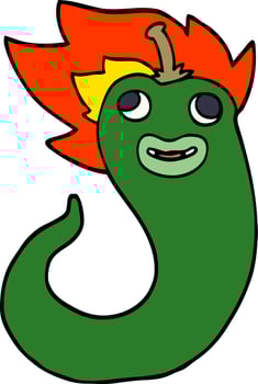 cartoon doodle hot chilly vector