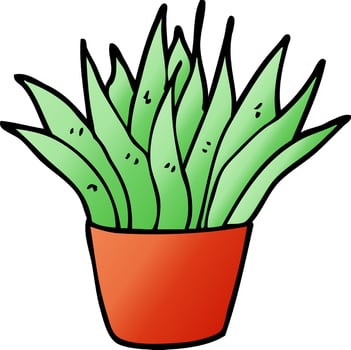 cartoon doodle house plant vector