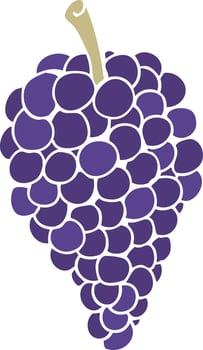 flat color illustration of a cartoon grapes vector