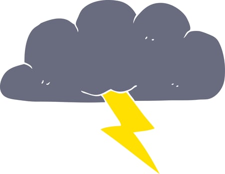 flat color illustration of a cartoon thundercloud vector