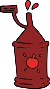 cartoon doodle of tomato sauce vector