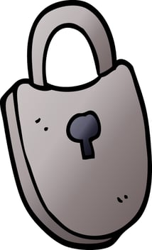 cartoon doodle locked padlock vector