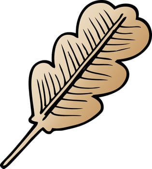 cartoon doodle of a fallen leaf vector
