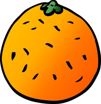 cartoon doodle citrus orange vector
