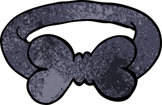 cartoon doodle black bow tie vector