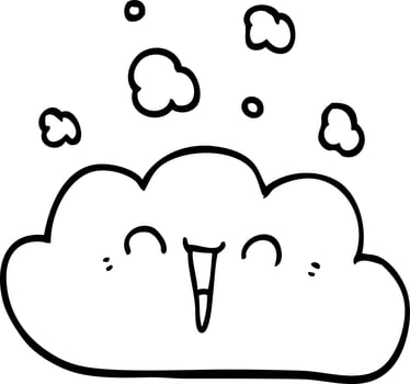 line drawing cartoon smoke cloud vector