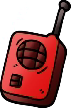 cartoon doodle walkie talkie vector