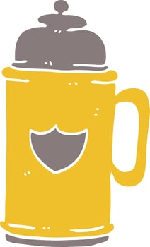 cartoon doodle golden tankard vector
