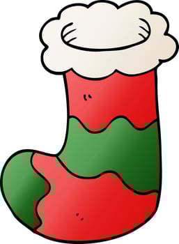 cartoon doodle christmas stocking vector