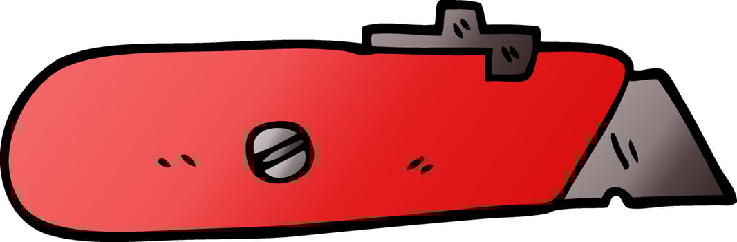 cartoon doodle work knife vector
