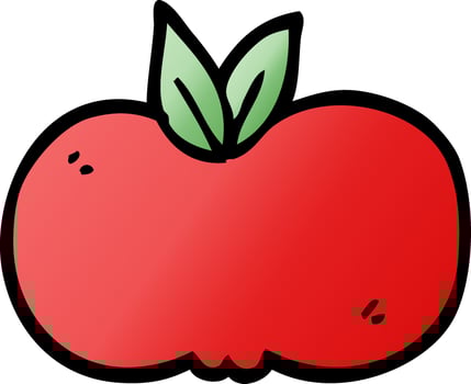 cartoon doodle apple vector
