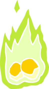 cartoon doodle spooky burning halloween coals vector