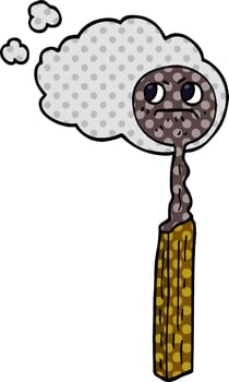 cartoon doodle burnt match vector