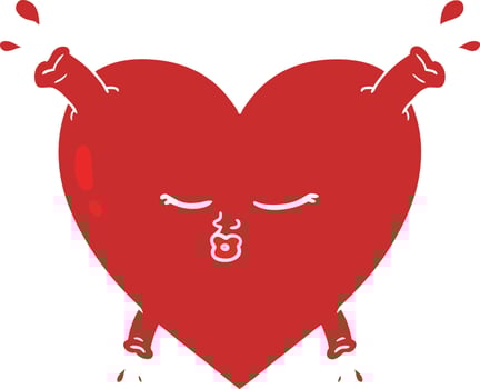 flat color style cartoon heart vector