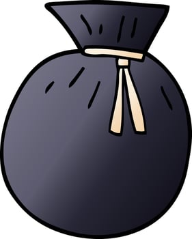 cartoon doodle tied sack vector
