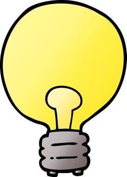 cartoon doodle light bulb vector