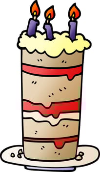 cartoon doodle birthday cake vector